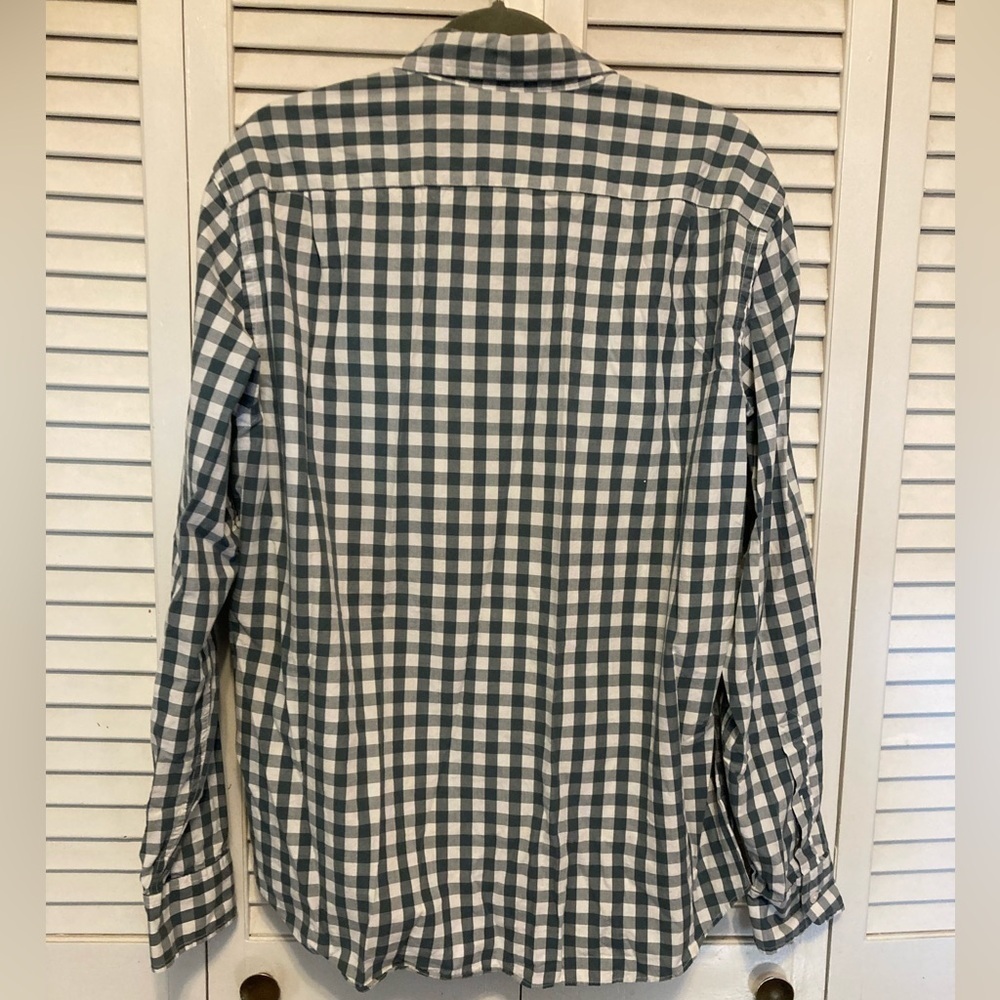 Men’s J.Crew Gingham Blue And White Button Down Shirt Size Large - Picture 6 of 8